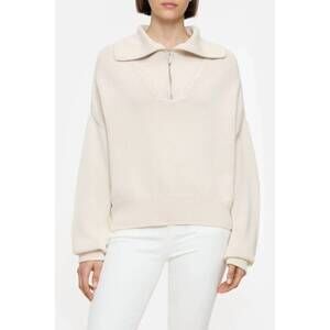 NEW CLOSED cropped troyer sweater in stone beige